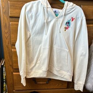 Disney Cream Hoodie with Colorful Chest Graphic